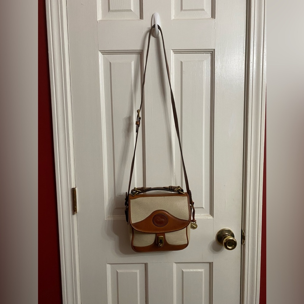 Vintage DB Cream Duck All Weather Leather Saddlebag Shoulderbag Crossbo…
